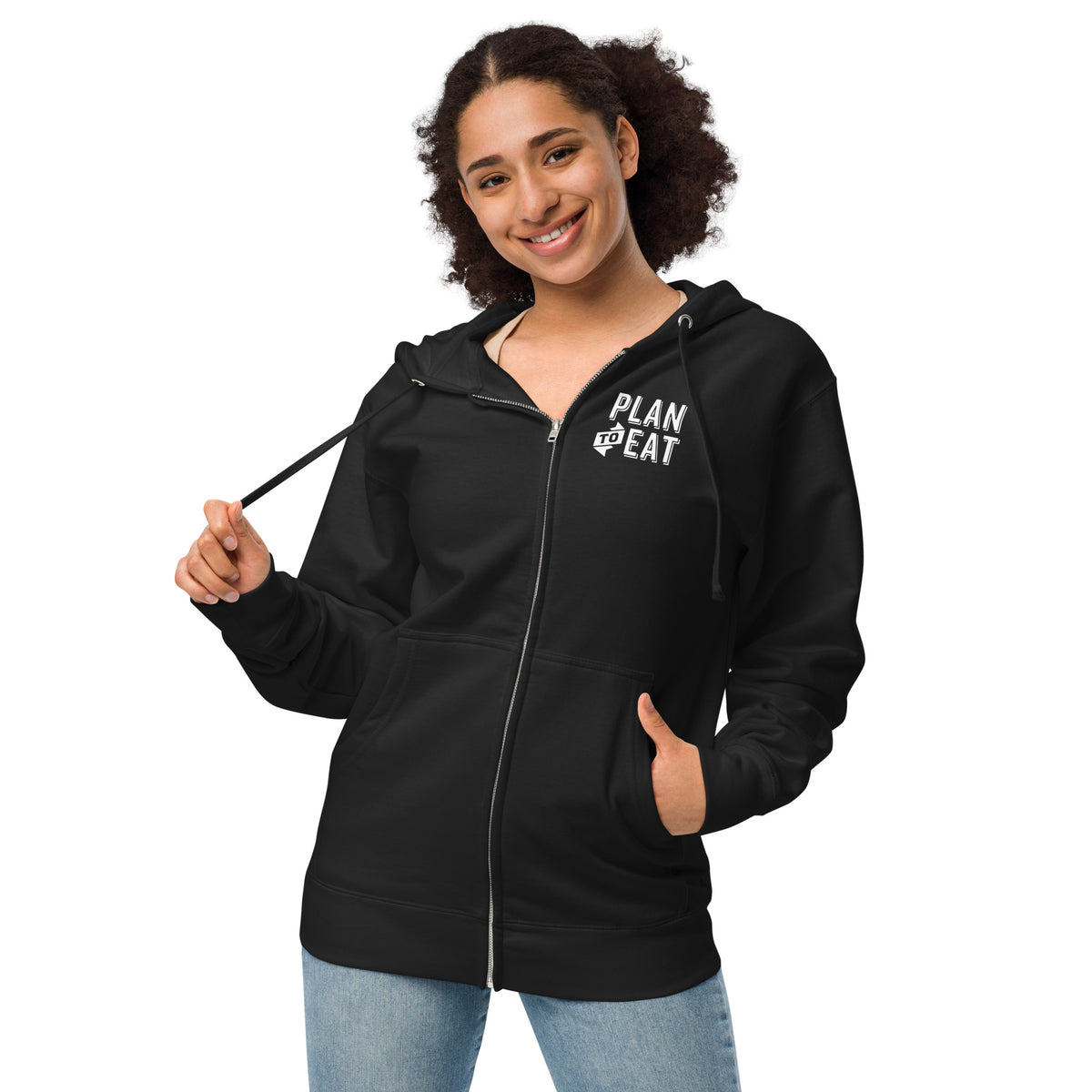 Stacked Logo Zip-Up Hoodie