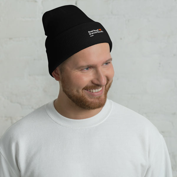 Real Food is Good Food Embroidered Beanie